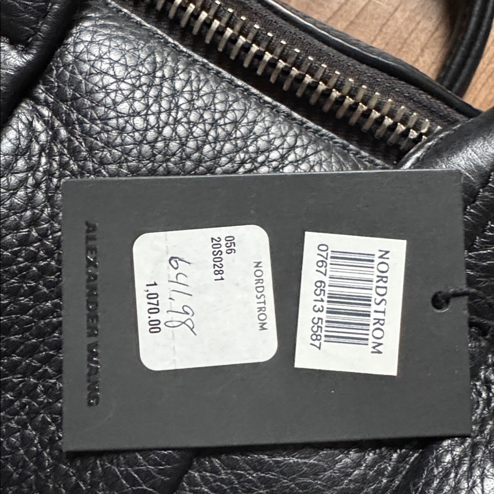 Alexander Wang Mini Rockie shoulder bag in black pebbled leather with rose print - Picture 3 of 5
